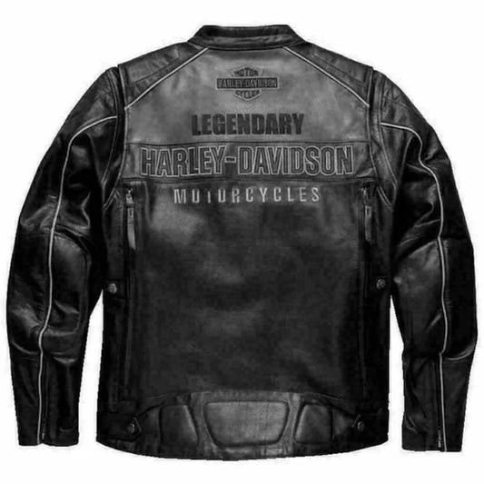 Harley Davidson Men's VOTARY Black Gray Leather Jacket