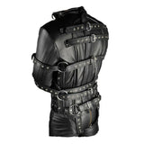 Men's Real Leather Straitjacket Leather Lining Straitjacket Heavy Duty Jacket