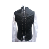 Men's Real Leather Steel Boned STEAMPUNK Waistcoat Vest Corset GOTH Victorian