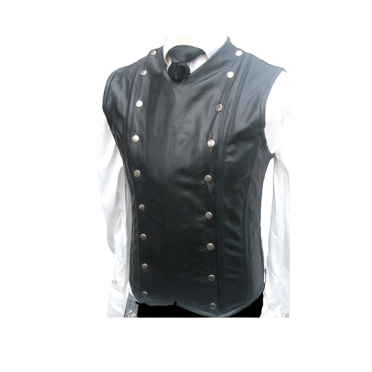 Men's Real Leather Steel Boned STEAMPUNK Waistcoat Vest Corset GOTH Victorian