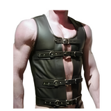 Men's Leather STEAMPUNK Waistcoat Vest Corset GOTH GAY Victorian