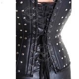 Womens Genuine Soft Lambskin Adjustable Steampunk Sexy overbust Corset CINCHER