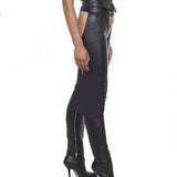 Women’s Real Cowhide Soft Leather Chaps Inside Zipped Leather Chaps