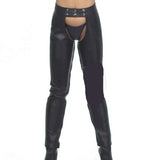 Women’s Real Cowhide Soft Leather Chaps Inside Zipped Leather Chaps