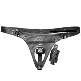 Mens Underwear Real Leather Jockstraps Cod Piece Thong Jock Studded with Rings