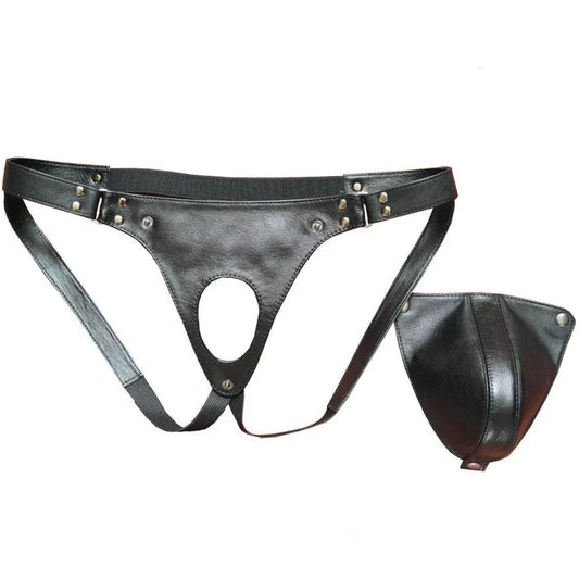 Mens Underwear Genuine Real Lambskin Leather Cod Piece Thong Jock Jockstraps Fetish