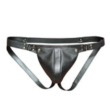 Mens Underwear Genuine Real Lambskin Leather Cod Piece Thong Jock Jockstraps Fetish