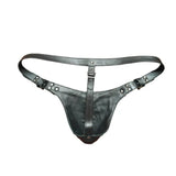 Mens Gay Underwear Genuine Real Leather Thong Jock Jockstraps Padded All Leather