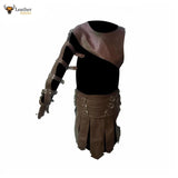 Mens Brown Leather Roman Gladiator Kilt Set - K3