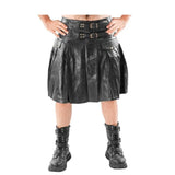 Men's Leather Kilt Pleated with Twin Buckles Most Sizes