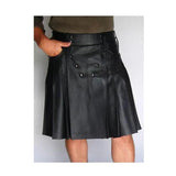 Men's Genuine Leather Side Laced Kilt Choice of Length and Sizes - K10