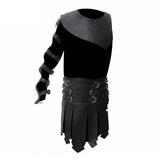 Men's Black Leather Roman Gladiator Kilt Set – K3 -BLK