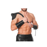 Leather Black Roman Gladiator Kilt Set with Gauntlets LARP Most Sizes