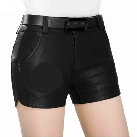 Women Leather Shorts Women 100% Genuine Lambskin Soft Leather pants Leather shorts