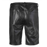 WOMENS BLACK 100% GENUINE LEATHER BERMUDA SHORTS with Five Pockets