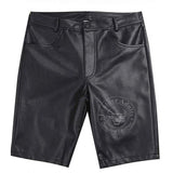 WOMENS BLACK 100% GENUINE LEATHER BERMUDA SHORTS with Five Pockets