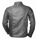 Men's Black Real Sheep Nappa Leather Full Sleeve BLUF Shirt in Two Flap Pockets