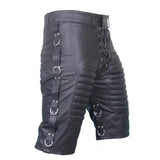 Mens Real Leather Black Shorts Clubwear or Bondage Genuine Cow Leather Shorts