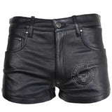 Mens Black 100% Genuine Leather Sexy Shorts with Belt *New*