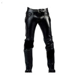 Mens Black Real Cowhide Leather Chaps Bikers Chaps Gay Interest Trousers BLUF Pants