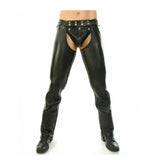 Mens Real Leather Chaps Leder Fetish Gay Jeans Pants Gay Chaps Bikers Trousers