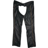 Genuine Leather New Chaps Outside Zip Pants Jocks Trousers Gay Fetish Kink Leder