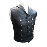 Men's Leather Steel Boned Steampunk Waistcoat Vest Corset Goth Victorian